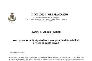 Avviso importante riguardante la regolarità dei cartelli di divieto di sosta privati